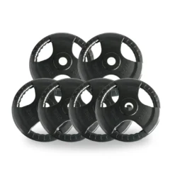 DEAL: Tri Grip Rubber Weight Plates 5 DEAL: Tri Grip Rubber Weight Plates -Core Fitness Gear 150KG Bundle