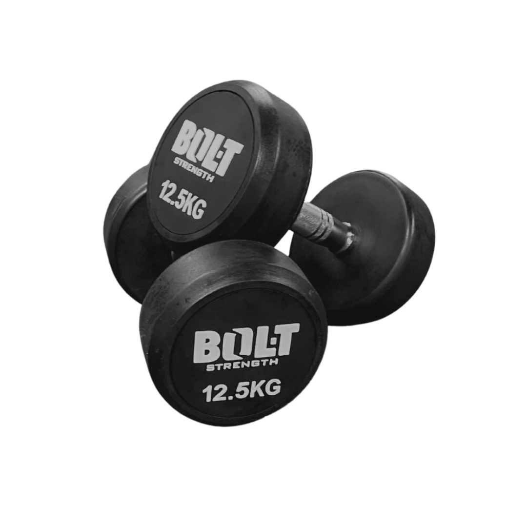 Bolt Strength Commercial Round Dumbbells (Pro) (Grey) 2 Bolt Strength Commercial Round Dumbbells (Pro) (Grey) - Image 2