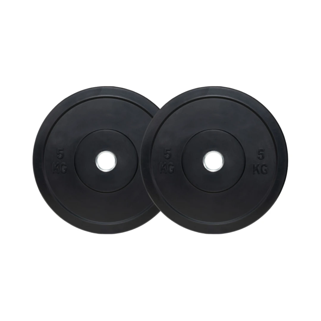 2 X 5kg Bolt Strength Pro Training Bumper Plates (Plain Black) 1 2 X 5kg Bolt Strength Pro Training Bumper Plates (Plain Black)
