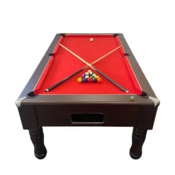 Accupro Supreme Slate Bed Pool Table (Walnut) -Core Fitness Gear Accupro Supreme Slate Bed Pool Table Walnut