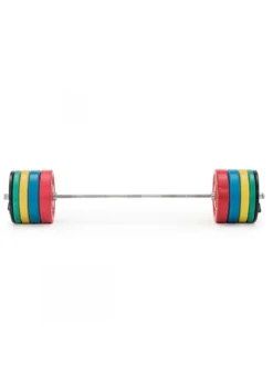 150Kg Coloured Bumper Set & 7ft Bar