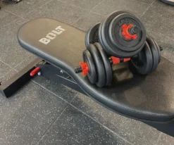 Dumbbell Set -Adjustable (2 X 15kg) -Core Fitness Gear Adjustable dumbbells on 601 bench 4 1