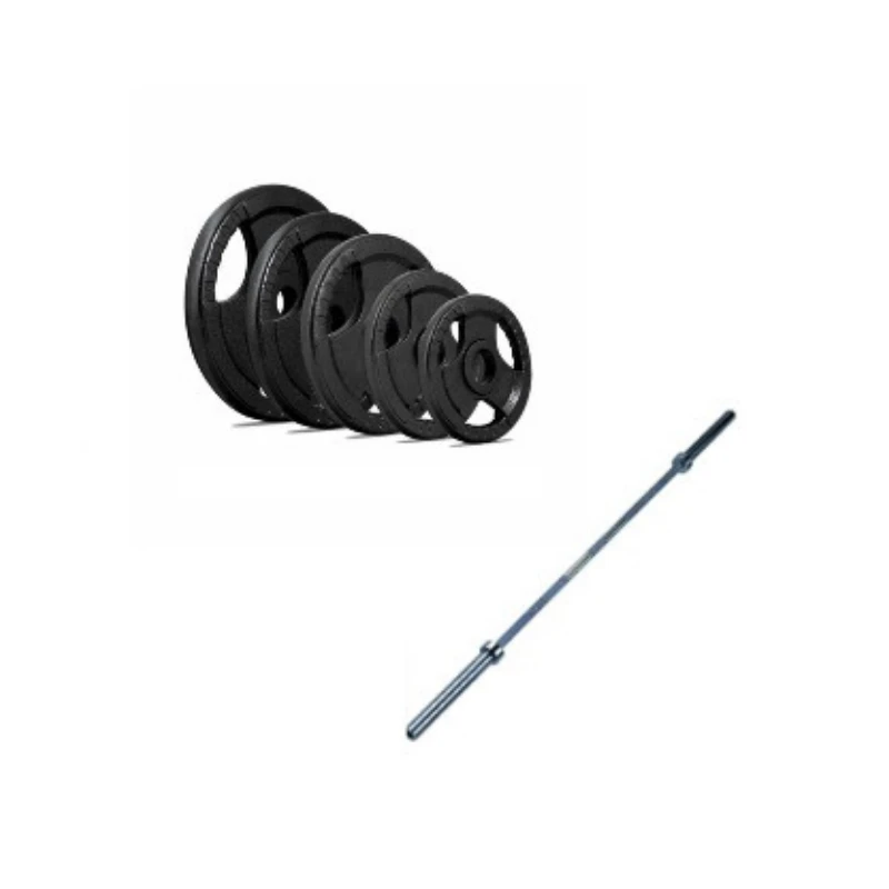 100Kg Tri Grip Iron Weight Set & Bar 1 100Kg Tri Grip Iron Weight Set & Bar