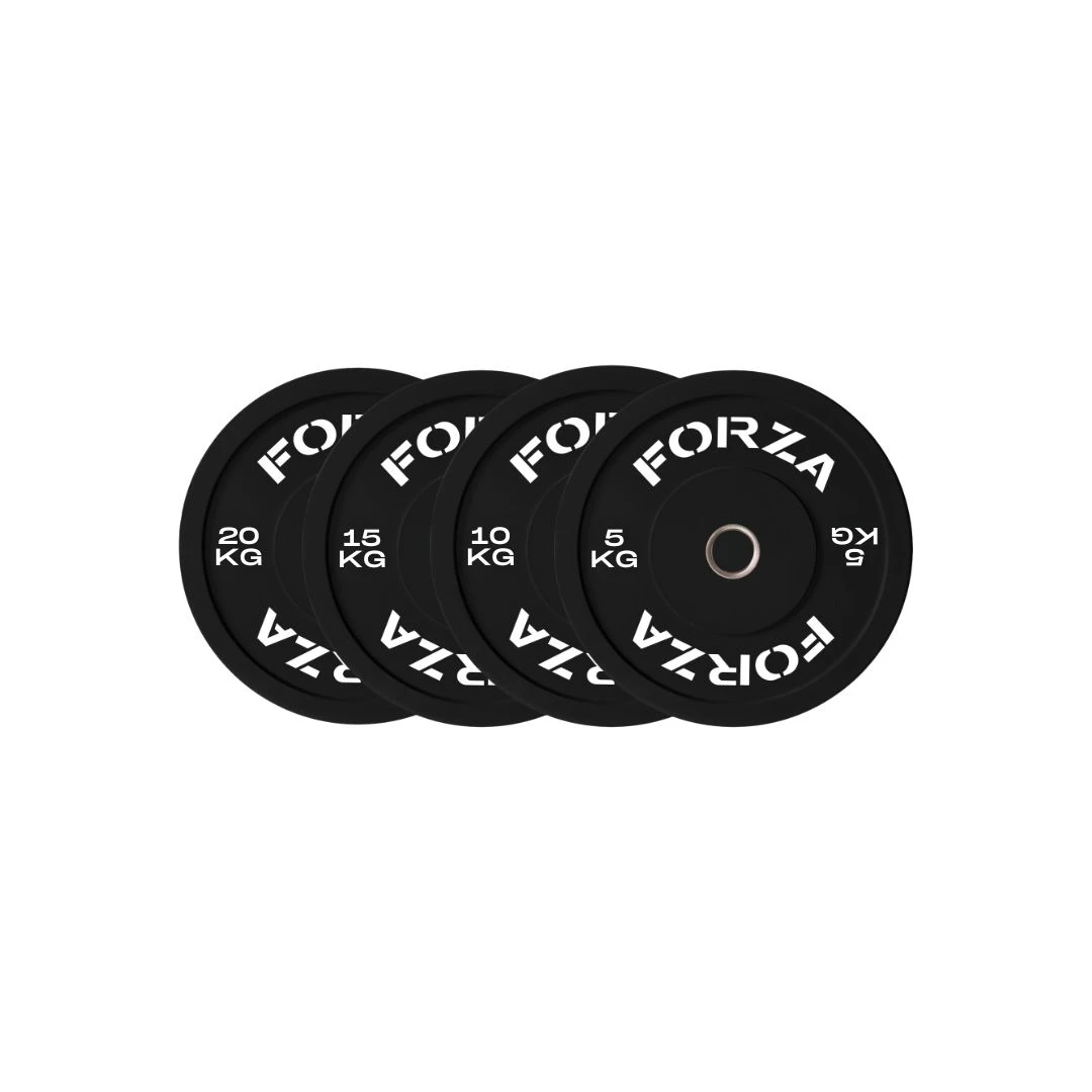 Forza Black Bumper Plate Set (100kg) 2 Forza Black Bumper Plate Set (100kg) - Image 2