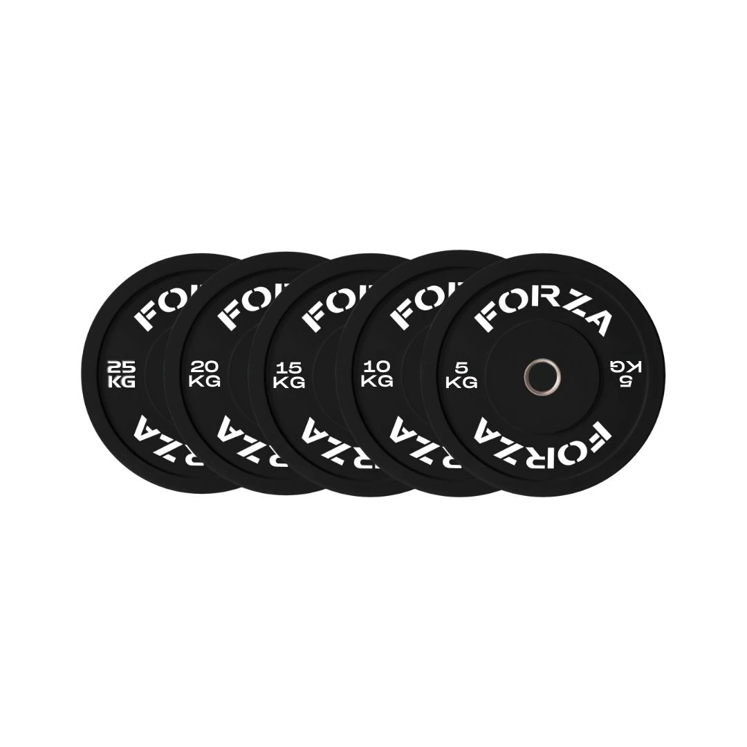 Forza Black Bumper Plate Set (100kg) 1 Forza Black Bumper Plate Set (100kg)