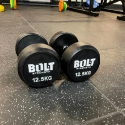Bolt Strength Round Dumbbells (Home Use) 9 Bolt Strength Round Dumbbells (Home Use) -Core Fitness Gear Round Dumbbells W BackG 2