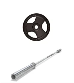 100kg Rubber Tri Grip And 7ft Bar