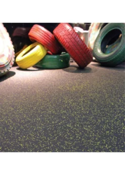 Easy Clean 20mm Black Flooring With Yellow Fleck 7 Easy Clean 20mm Black Flooring With Yellow Fleck -Core Fitness Gear YYYTTT