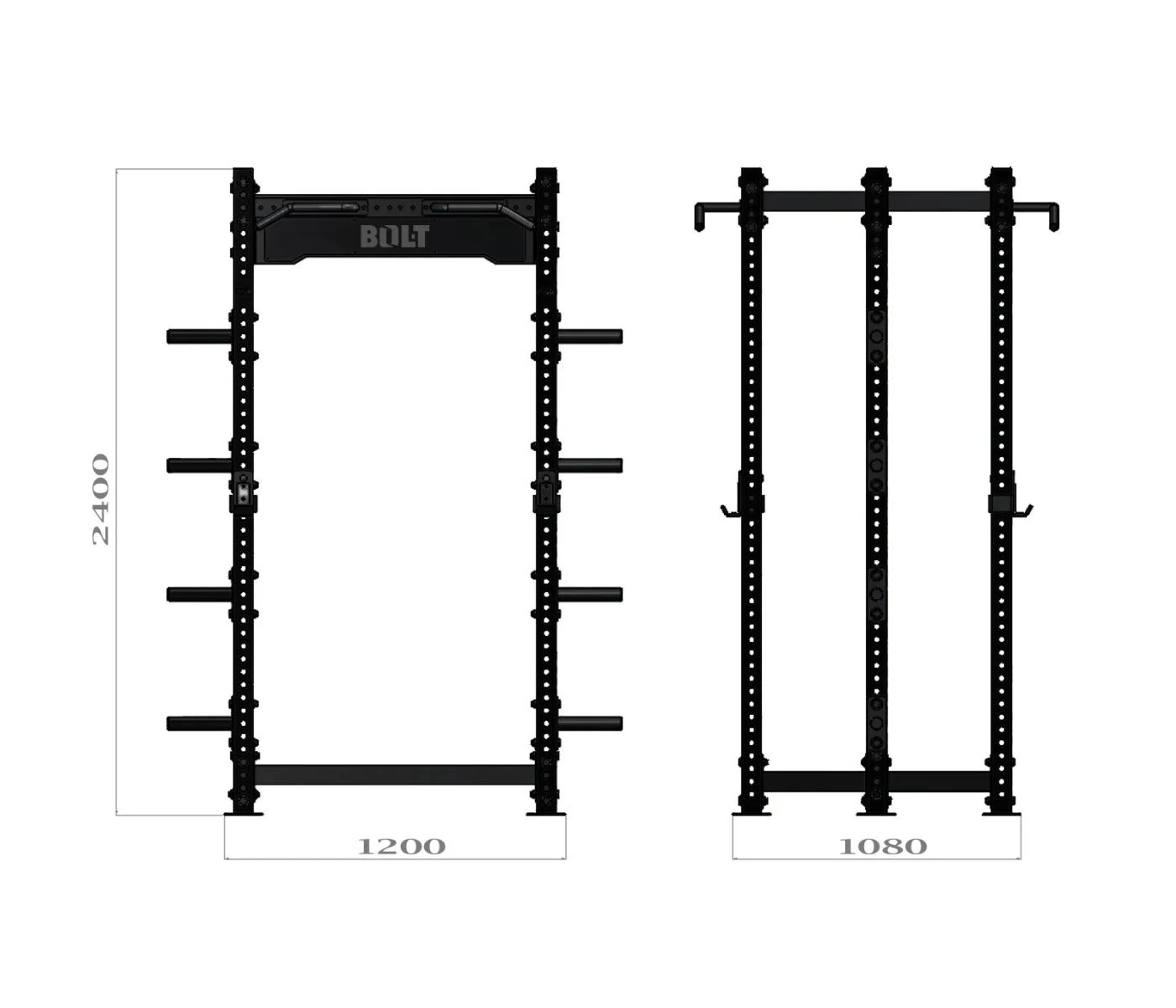 Bolt Strength Back To Back Half Rack 2 Bolt Strength Back To Back Half Rack - Image 2