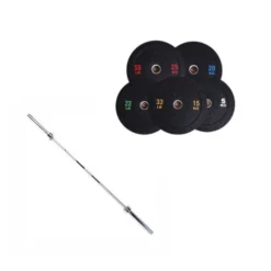 100KG Fleck Bumper Bundle + 7ft Bar