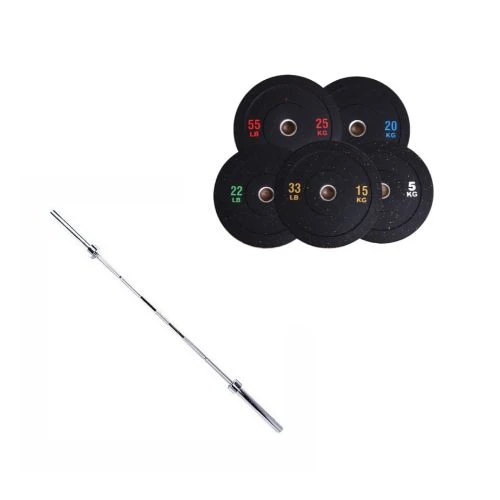 100KG Fleck Bumper Bundle + 7ft Bar 1 100KG Fleck Bumper Bundle + 7ft Bar