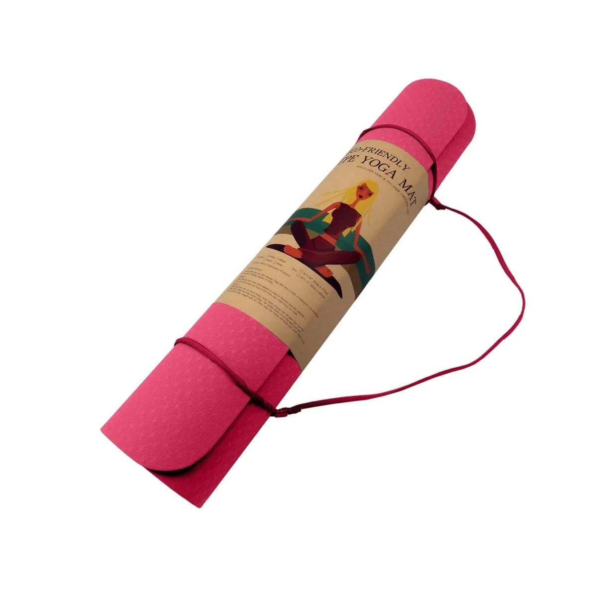 Yoga Mat | 6mm TPE (Pink) 2 Yoga Mat | 6mm TPE (Pink) - Image 2